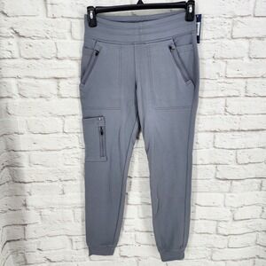 Jaanuu Womens Scrub Bottom Jogger Leggings Cargo Zip Pocket Medical Hospital XS